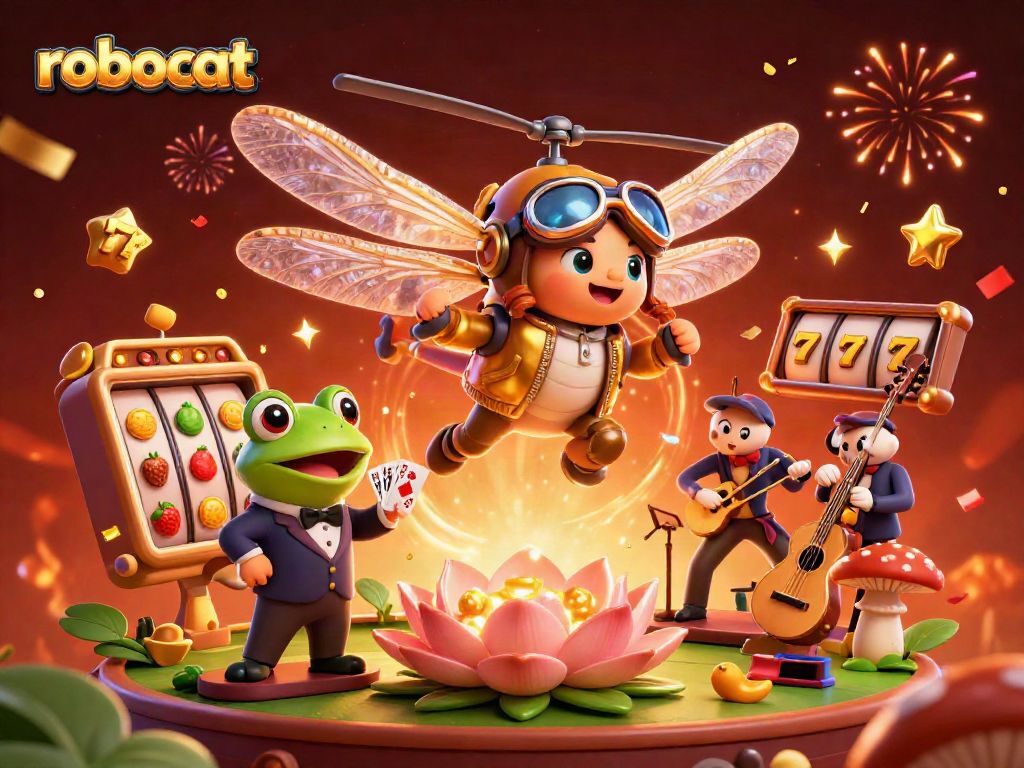 Experience the excitement of robocat casino with vibrant slot reels and dynamic characters.